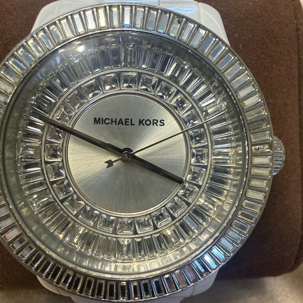 Michael Kors Silver Crystal-Embellished Smartwatch